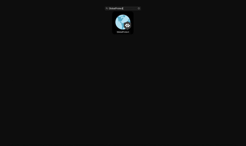Screenshot of macOS GlobalProtect application in launchpad